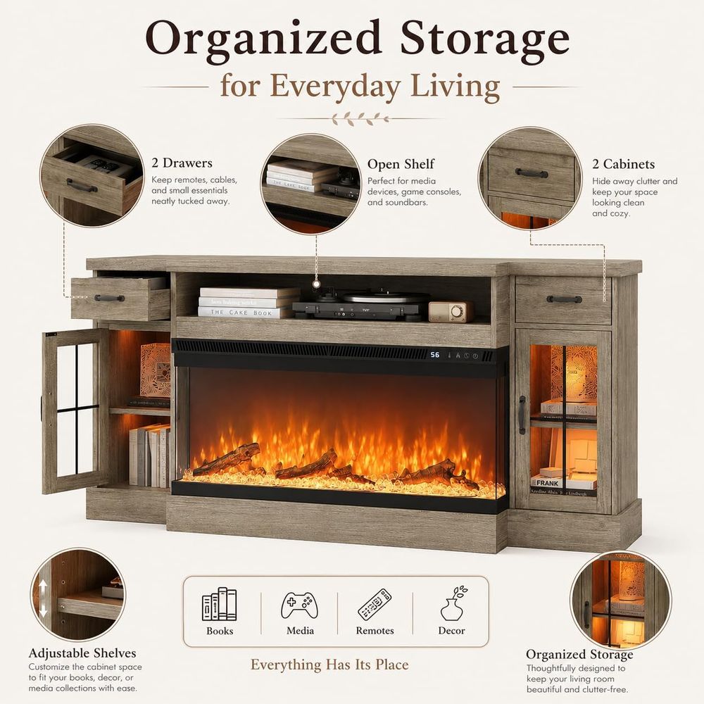 Meuble TV de 70 pouces pour té - Storage & Organization avis et prix