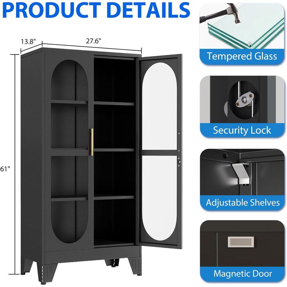 Vitrine en verre de 61 pouces  - Storage & Organization avis et prix