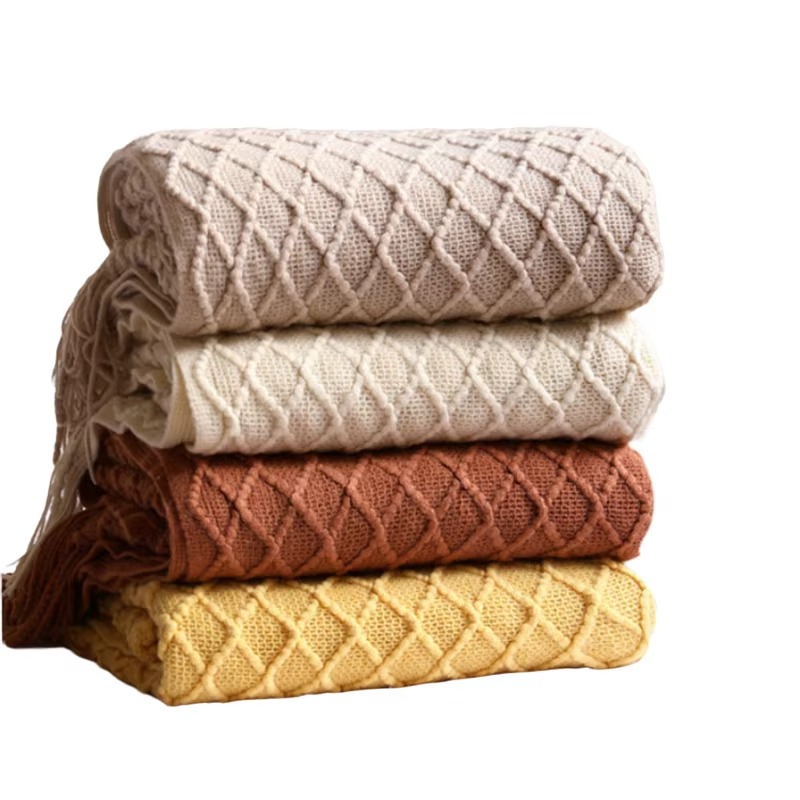 Couverture en tricot de diaman - Boho Throw Blanket Fringe avis et prix