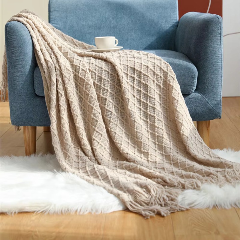 Couverture en tricot de diaman - Boho Throw Blanket Fringe avis et prix